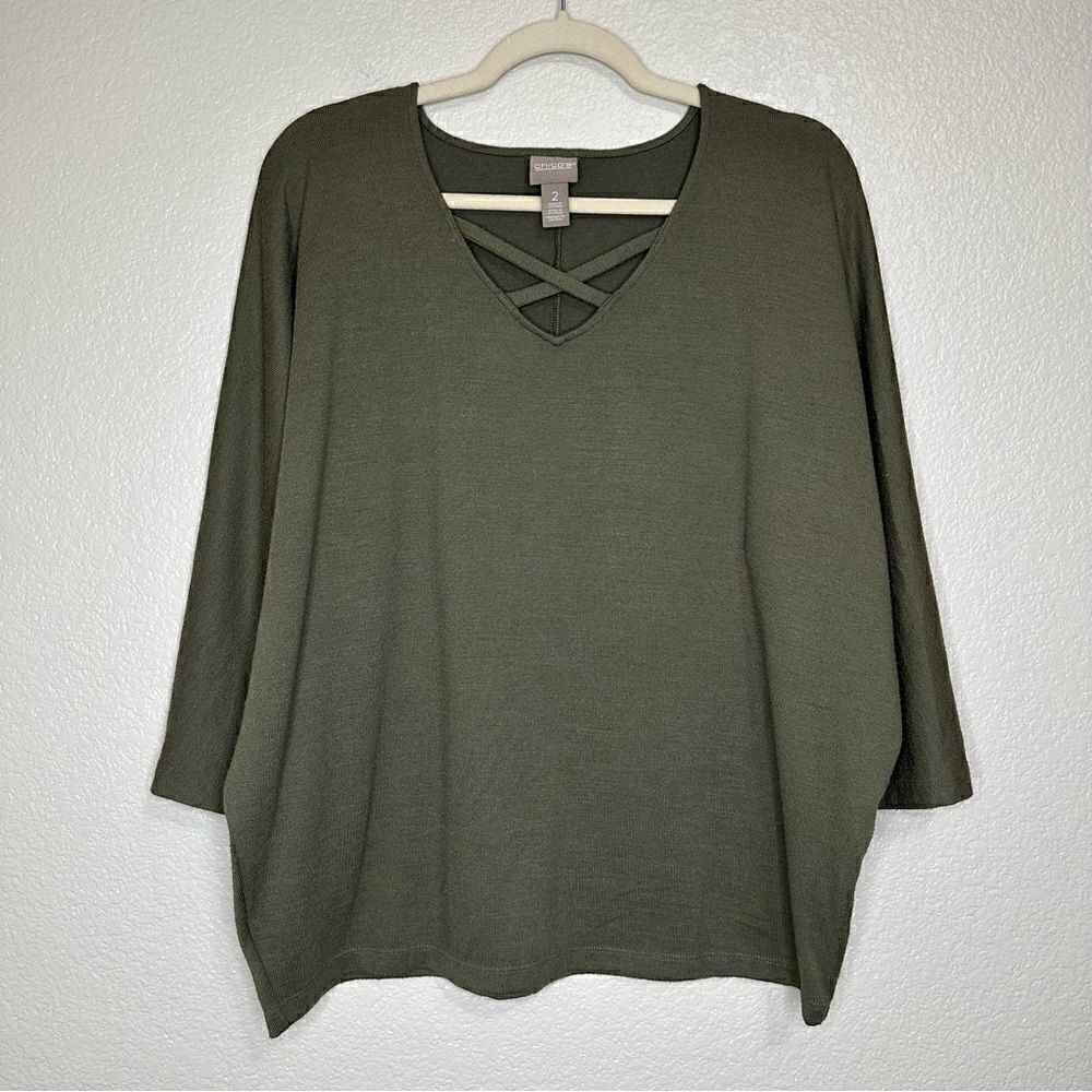 Chico’s SupremelySoft Criss Cross V-Neck Dolman Tee